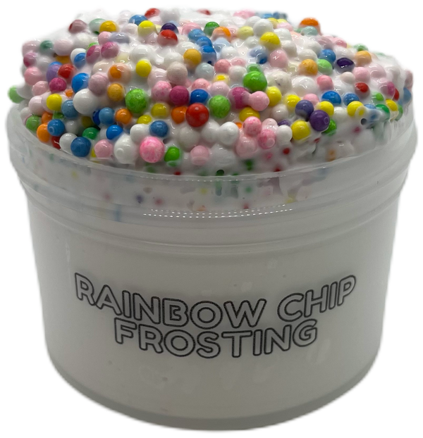 Rainbow Chip Frosting Glitter Slimes